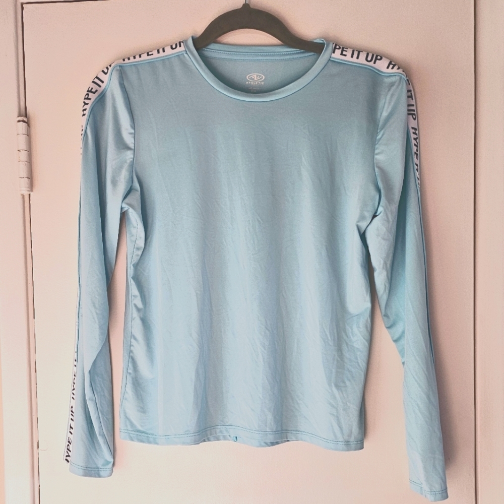 Athletic "hype it up" Aqua Shirt